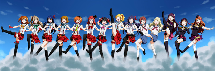 nishikino maki, tojo nozomi, sonoda umi, yazawa nico, ayase eli, and 9 more (love live! and 4 more) drawn by rahaaru_c