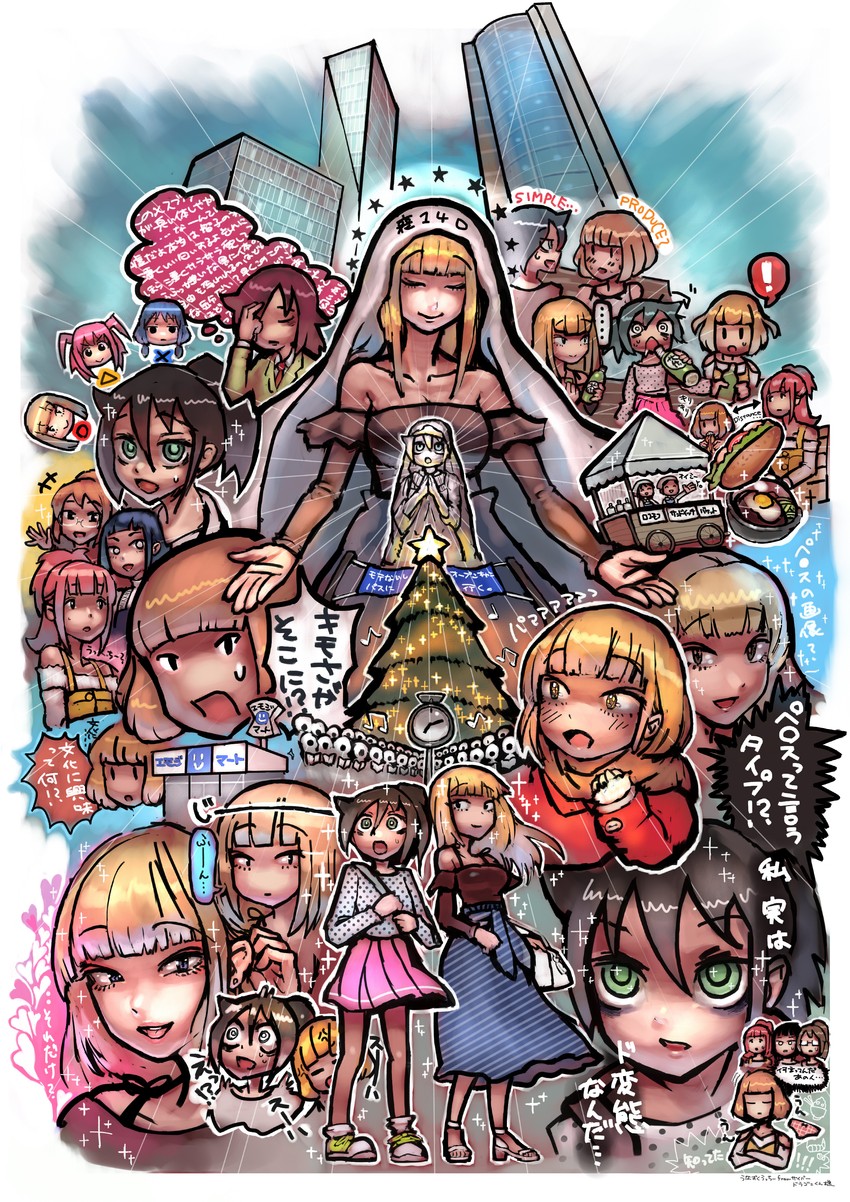 kuroki tomoko, tamura yuri, katou asuka, nemoto hina, uchi emiri, and 3 more (watashi ga motenai no wa dou kangaetemo omaera ga warui!) drawn by tes