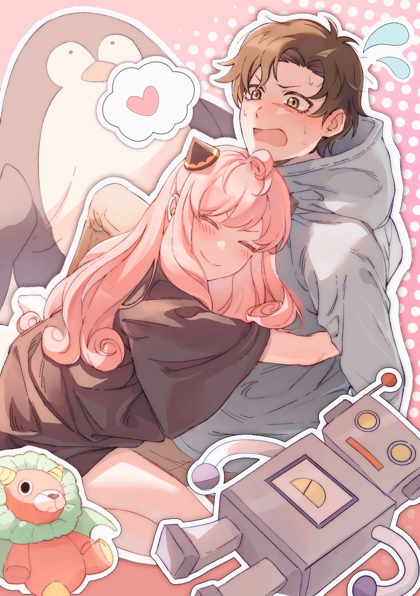 anya, damian desmond, and director chimera (spy x family) drawn by dule_(anhaidule)