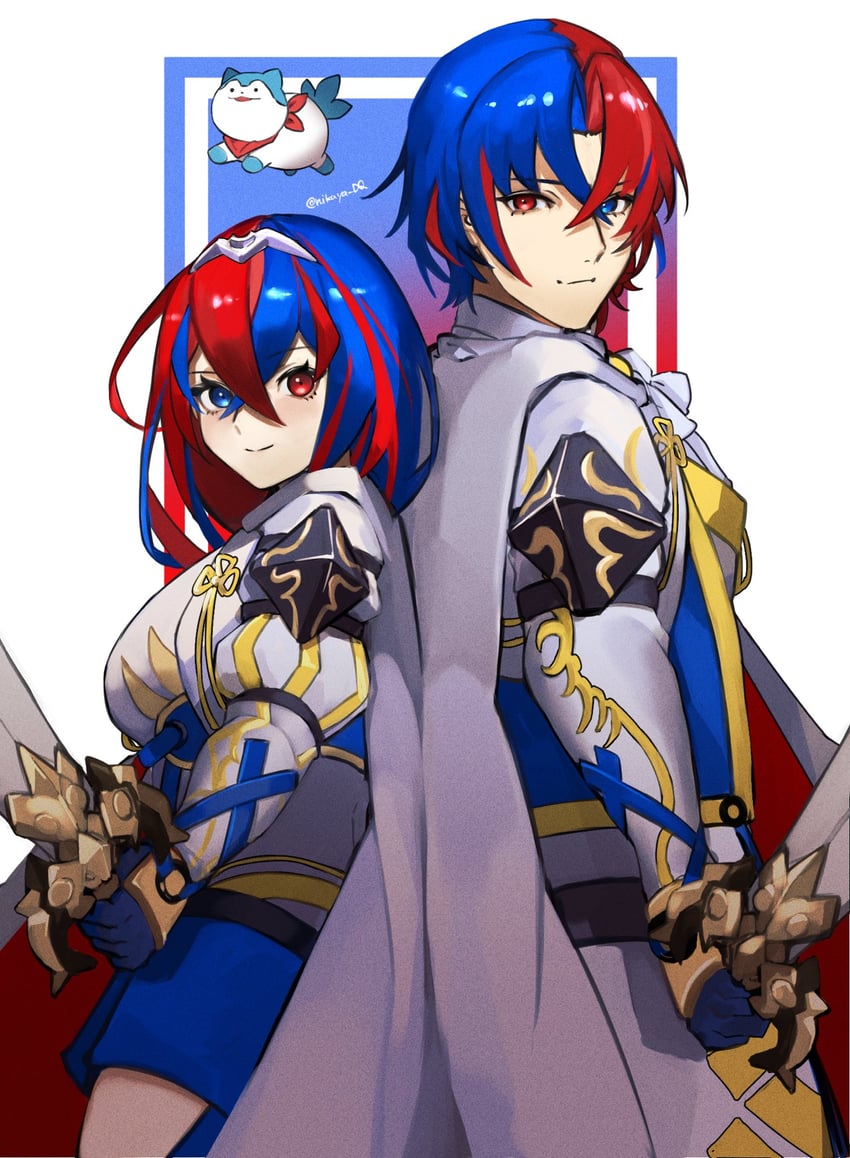 female alear, male alear, and sommie (fire emblem and 1 more) drawn by seinikuten