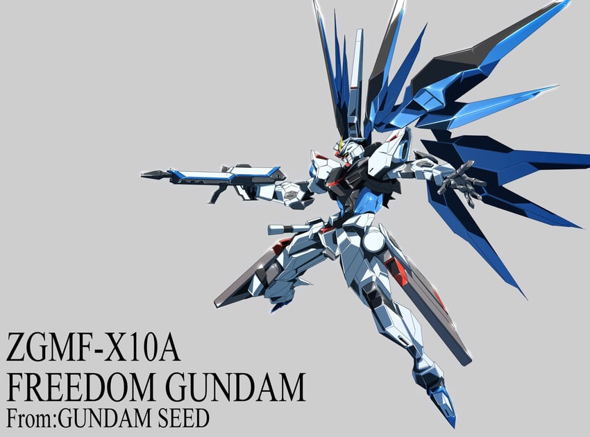 freedom gundam (gundam and 1 more) drawn by yuu_(s_graphics_tri)