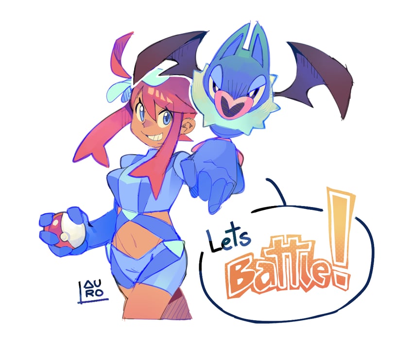 skyla and swoobat (pokemon and 1 more) drawn by pb_lauro