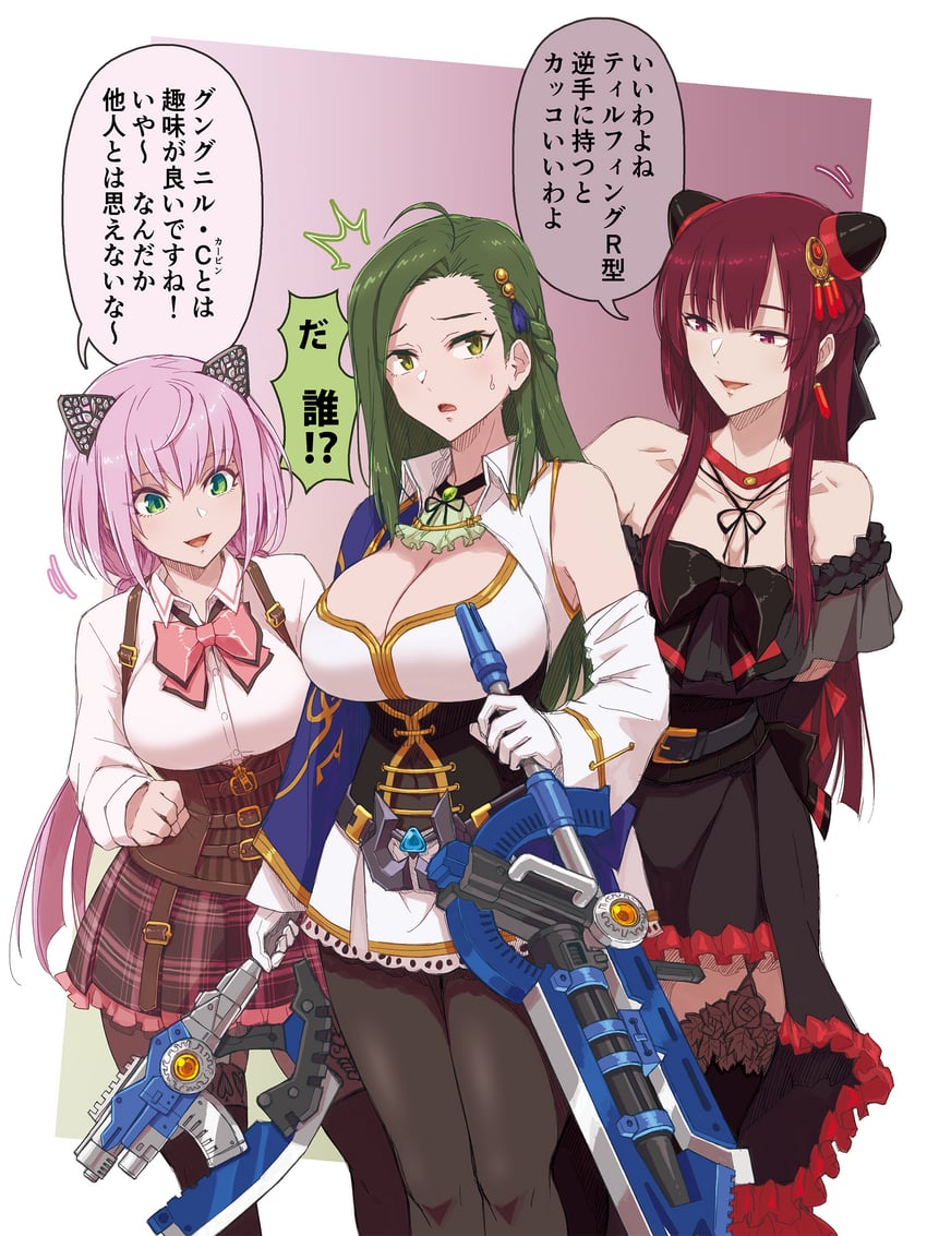 toda eulalia kotohi, gozen, and hirose minato (assault lily) drawn by mabuta_kayumi