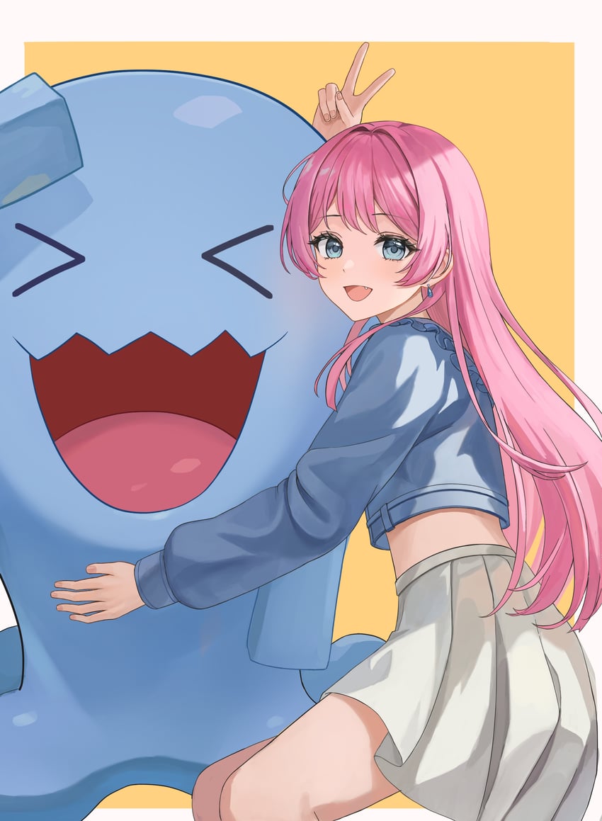 chihaya anon and wobbuffet (pokemon and 2 more) drawn by cherng