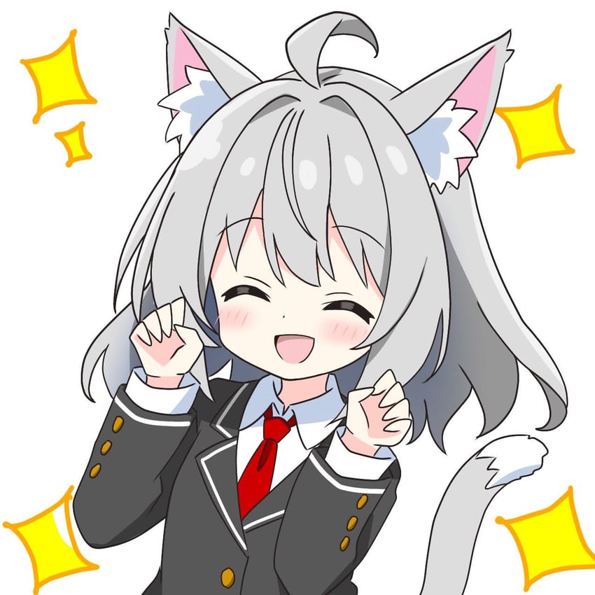 grey-haired cat girl (original) drawn by kotatsu-mazoku