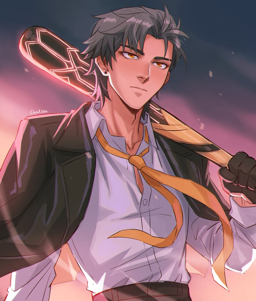 trailblazer and caelus (honkai and 1 more) drawn by chalseu