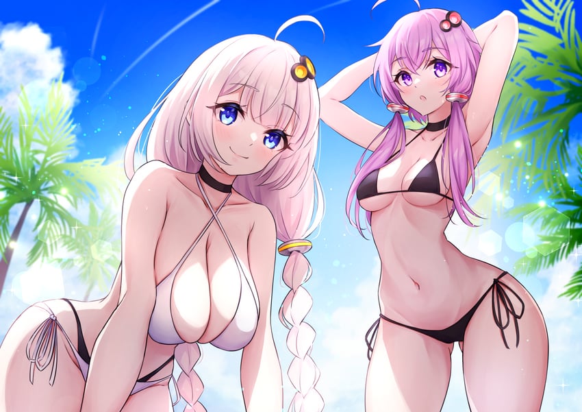 yuzuki yukari and kizuna akari (voiceroid) drawn by shiraiwa_usagi