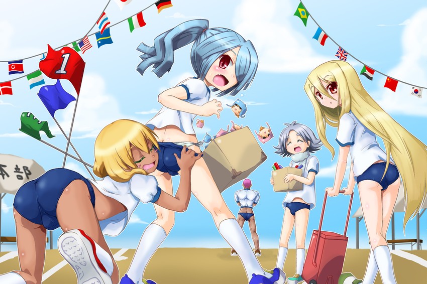 afuro terumi, kazemaru ichirouta, fubuki shirou, miyasaka ryou, someoka ryuugo, and 1 more (inazuma eleven) drawn by shirogane_(cufsser)