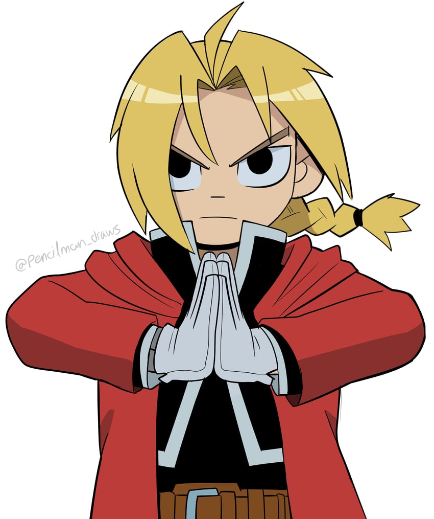 edward elric (fullmetal alchemist and 2 more) drawn by pencilman_draws