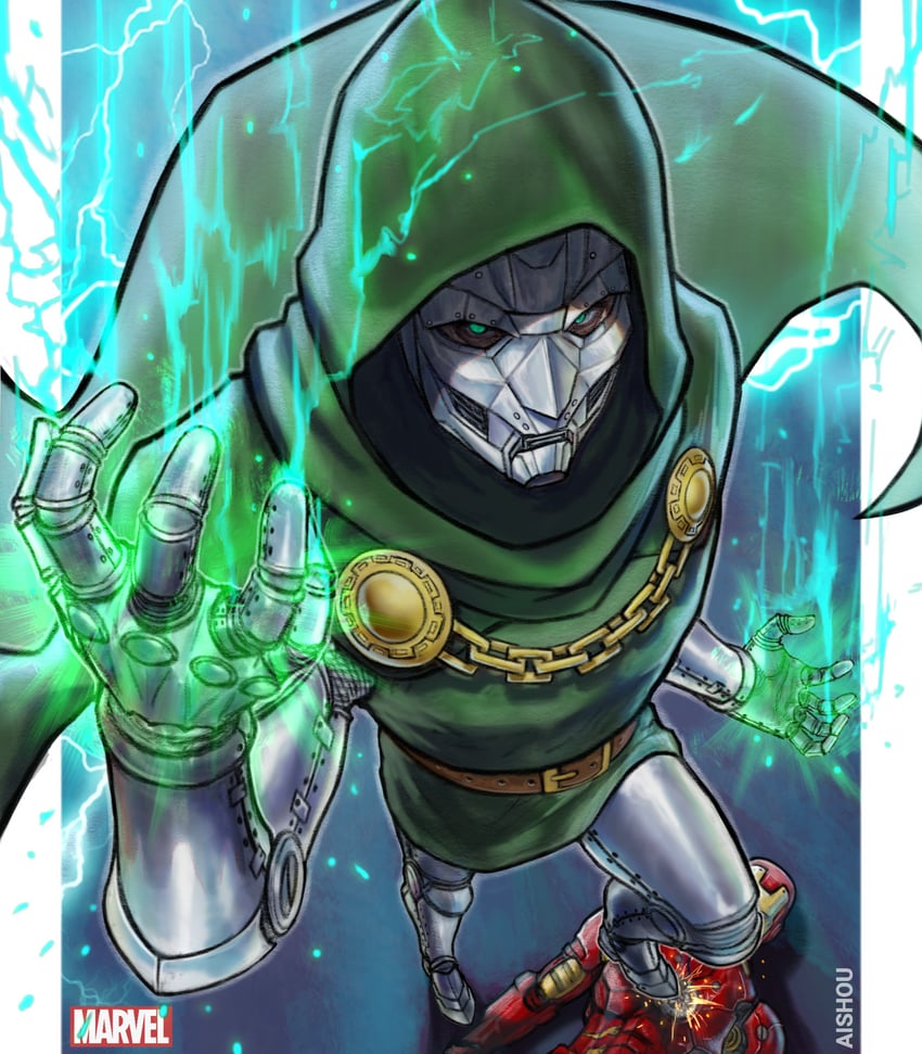 iron man and doctor doom (marvel) drawn by ai_shou