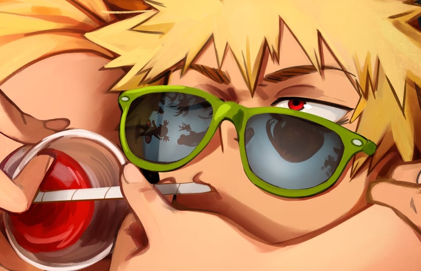 bakugou katsuki, uraraka ochaco, and neco-arc (boku no hero academia and 1 more) drawn by khyle.