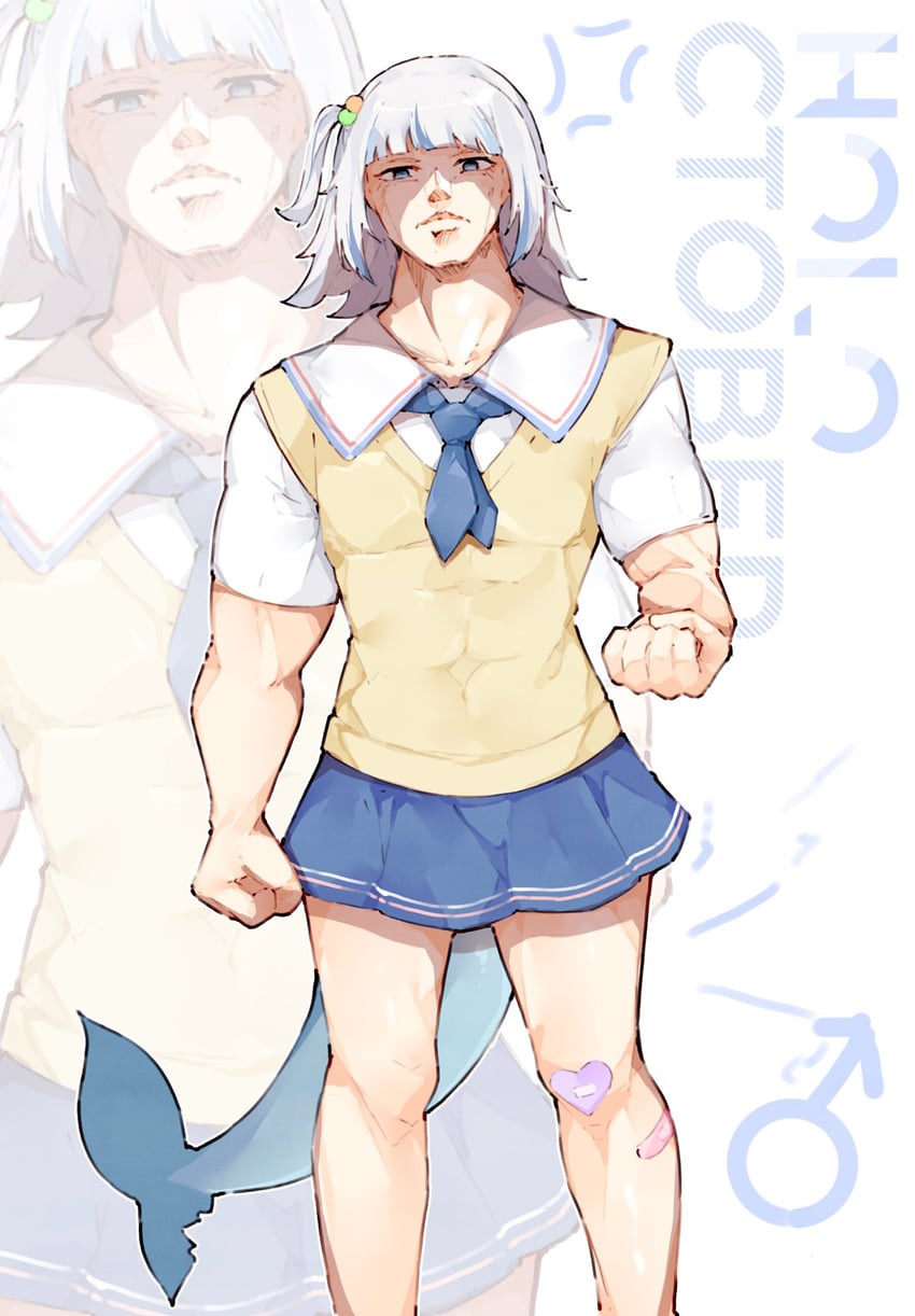 gawr gura (hololive and 1 more) drawn by ma_draws