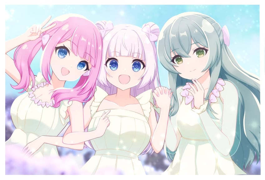 sadamori himeka, toki kureha, and tamba akari (assault lily) drawn by piatin