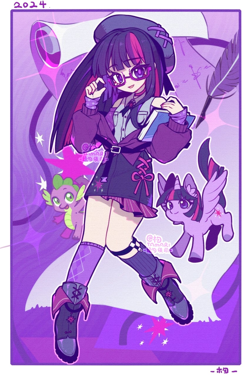 twilight sparkle and spike (my little pony and 1 more) drawn by nicheng_quianleliao_baomixieyi