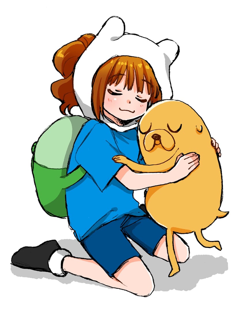 takatsuki yayoi, finn the human, and jake the dog (idolmaster and 1 more) drawn by naruse_ill