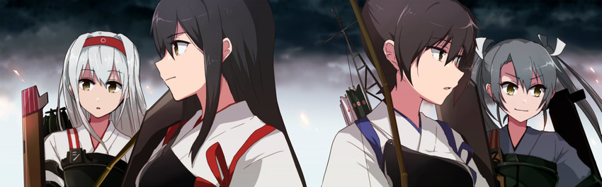 kaga, akagi, zuikaku, and shoukaku (kantai collection) drawn by annin_musou
