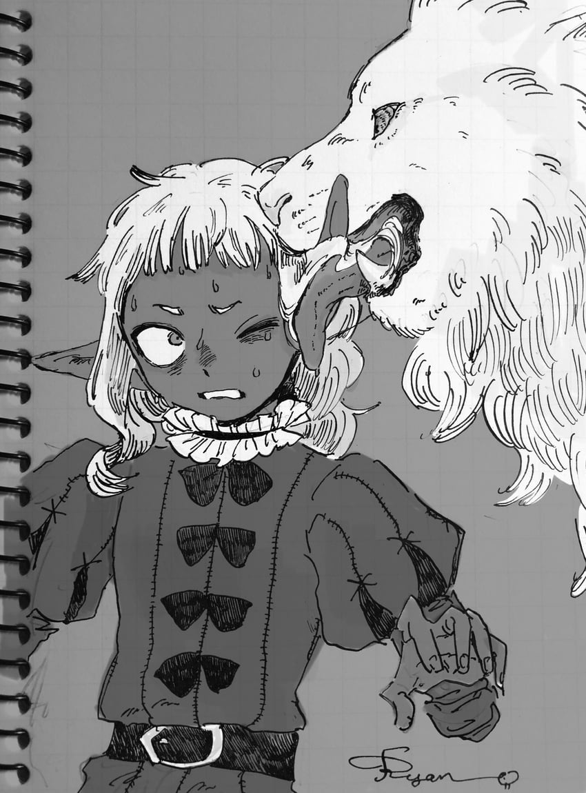 thistle and winged lion (dungeon meshi) drawn by ryantoruhuhu