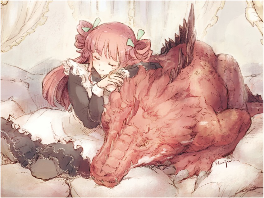 lilieze and lilieze's dragon (bemani and 2 more) drawn by leoharju