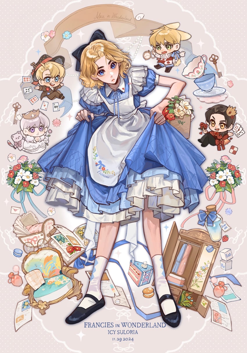 alice, america, united kingdom, russia, china, and 4 more (axis powers hetalia and 1 more) drawn by icy_suluoluo