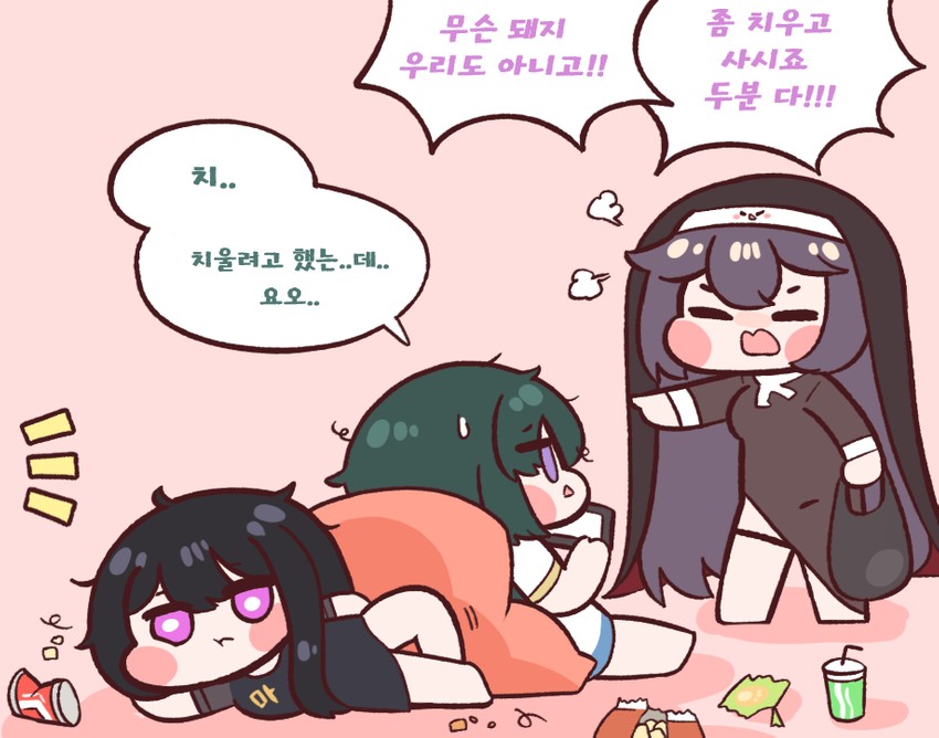 azazel, veronica type-asc, and saraqael (last origin) drawn by bulga