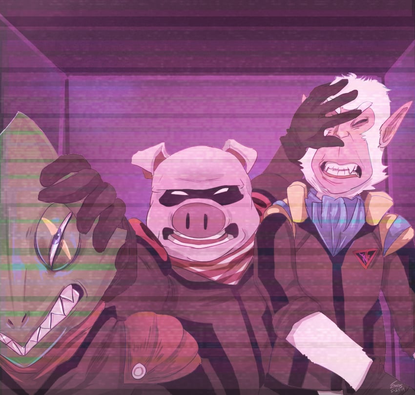 leon powalski, pigma dengar, and andrew oikonny (star fox and 1 more) drawn by envos