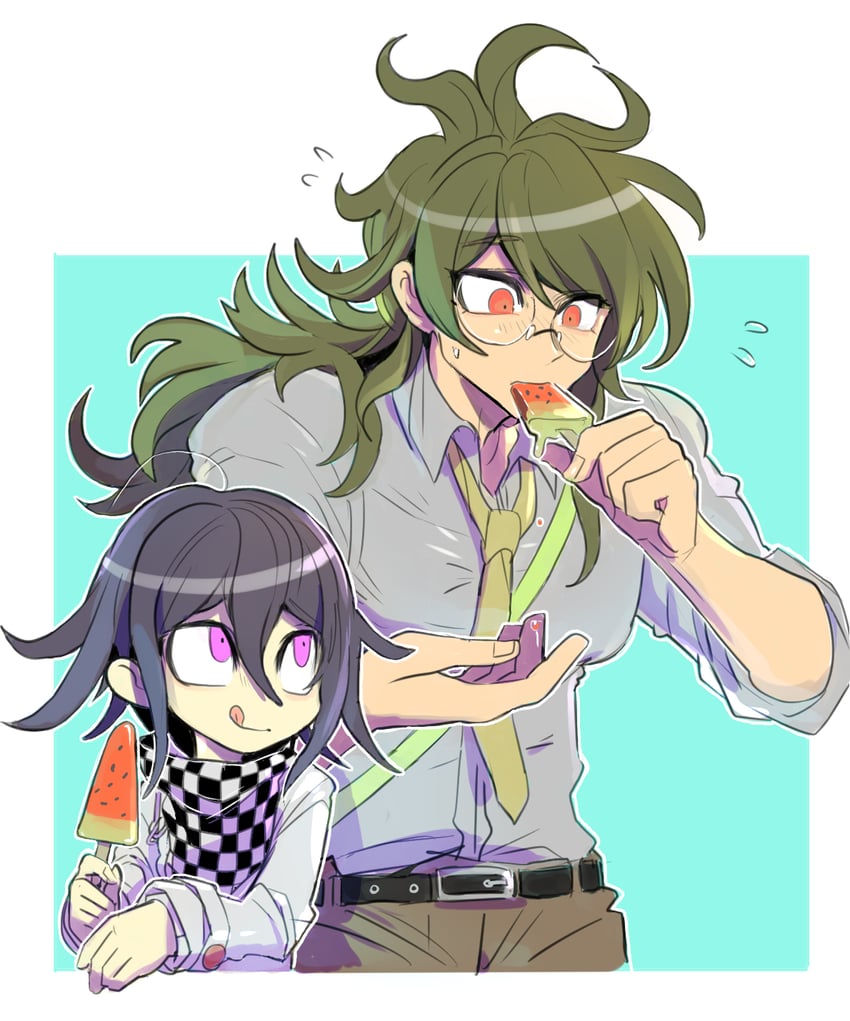 oma kokichi and gokuhara gonta (danganronpa and 1 more) drawn by kumakoro_(tetsupag)