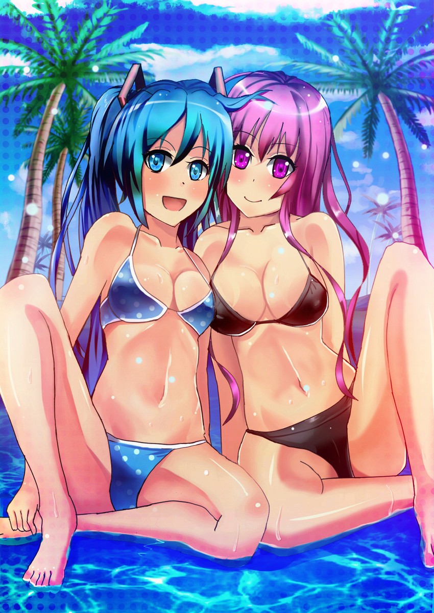 hatsune miku and megurine luka (vocaloid) drawn by keita_(siruvia9)