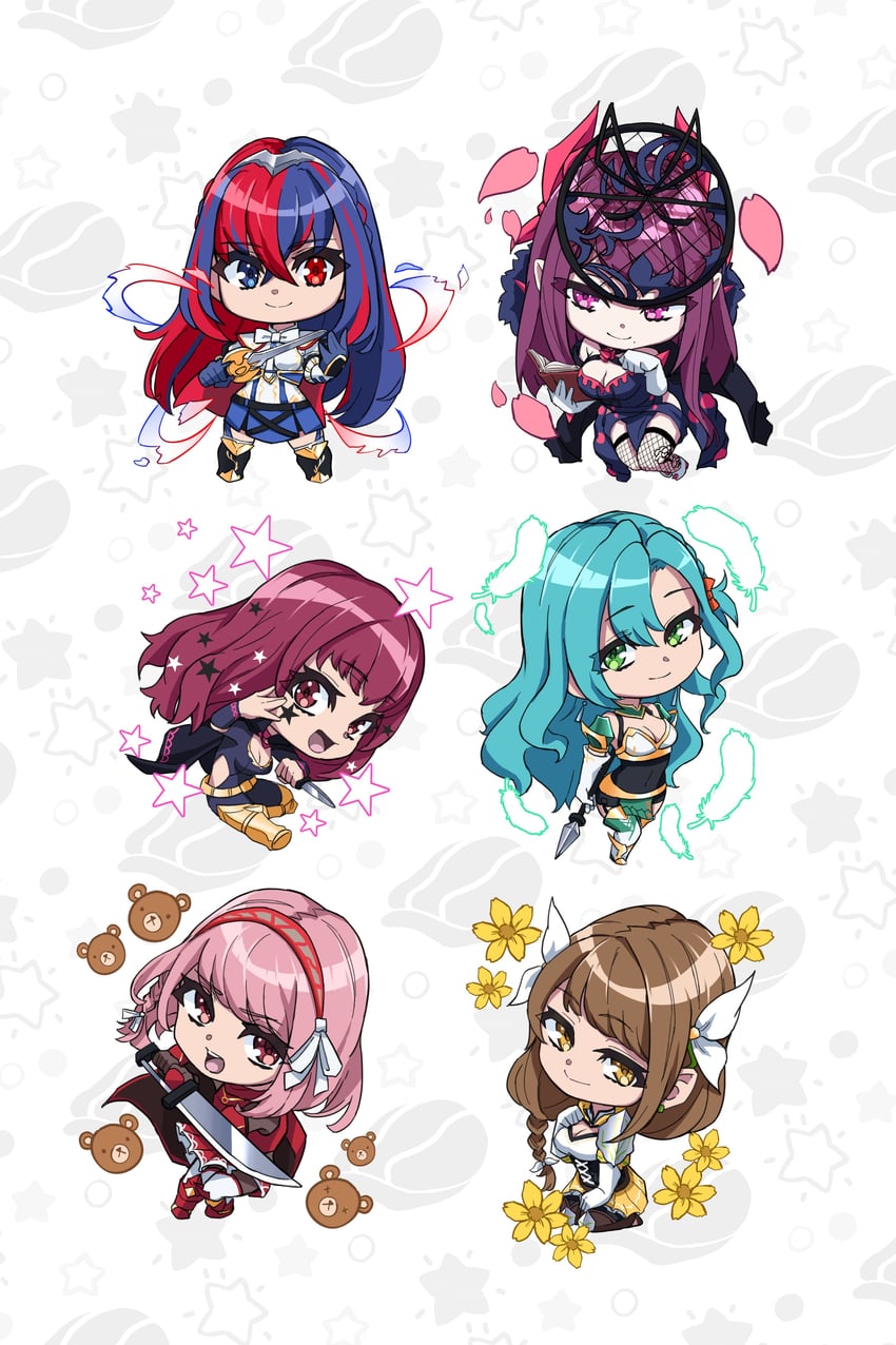 female alear, ivy, yunaka, goldmary, chloe, and 1 more (fire emblem and 1 more) drawn by grimmelsdathird