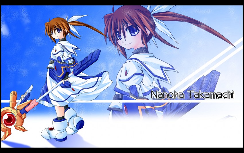 takamachi nanoha and raising heart (lyrical nanoha and 2 more) drawn by yuuka_(o.t.kingdom)