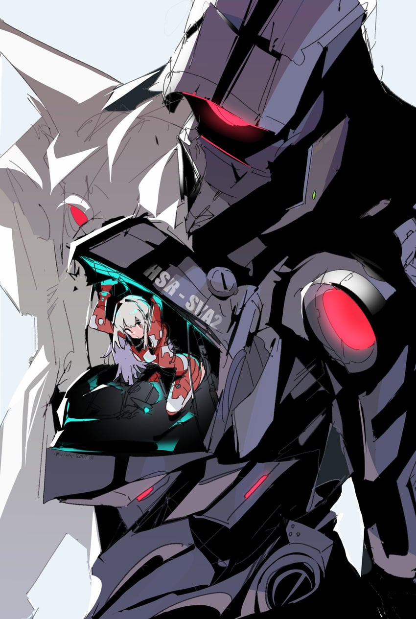 clara and svarog (honkai and 1 more) drawn by erotipop
