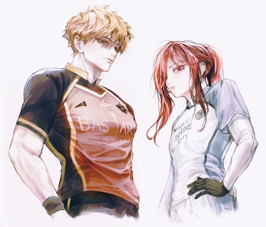 chigiri hyoma and kunigami rensuke (blue lock) drawn by ffeine