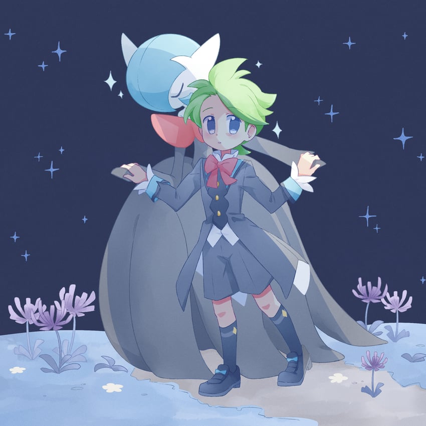 gardevoir, mega gardevoir, and wally (pokemon and 1 more) drawn by akasaka_(qv92612)