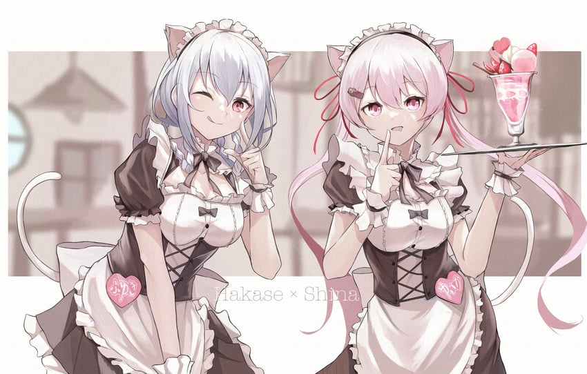 shiina yuika and hakase fuyuki (nijisanji) drawn by taku_(user_fhus8258)
