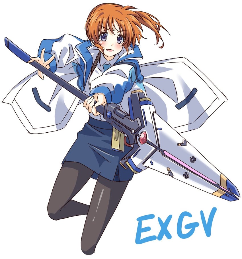 takamachi nanoha and raising heart (lyrical nanoha and 1 more) drawn by yorousa_(yoroiusagi)