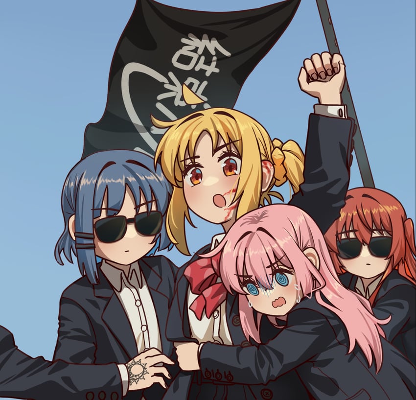 gotoh hitori, kita ikuyo, ijichi nijika, yamada ryo, and hiroi kikuri (bocchi the rock!) drawn by myvia_mokols