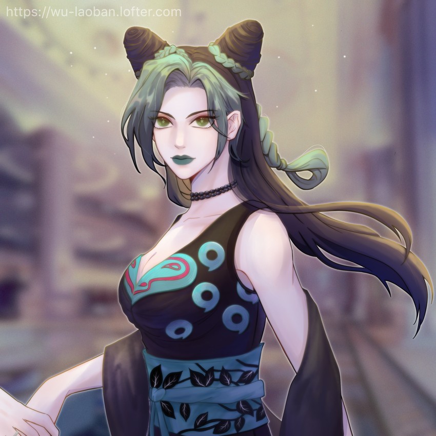kujo jolyne (jojo no kimyou na bouken and 1 more) drawn by wf_wufeng