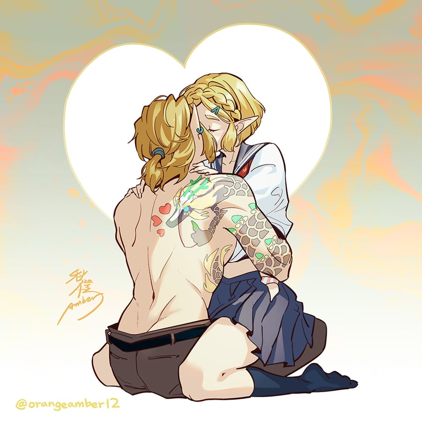 link, princess zelda, and light dragon (the legend of zelda and 1 more) drawn by amber_(orangeamber12)