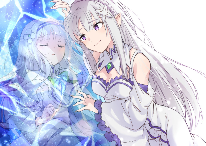 emilia (re:zero kara hajimeru isekai seikatsu) drawn by poppu