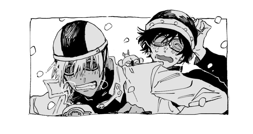 leonardo watch, zap renfro, and sonic speed monkey (kekkai sensen) drawn by suminase