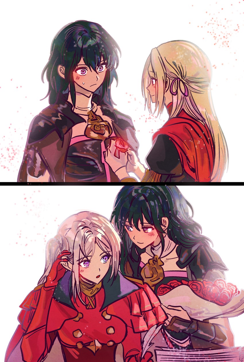 female byleth and edelgard von hresvelg (fire emblem and 1 more) drawn by sanya_(hwanmul)