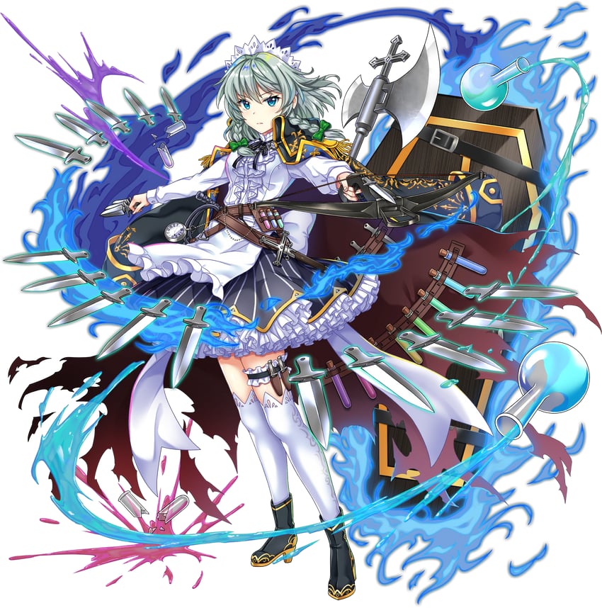 izayoi sakuya (touhou and 1 more) drawn by rotte_(1109)