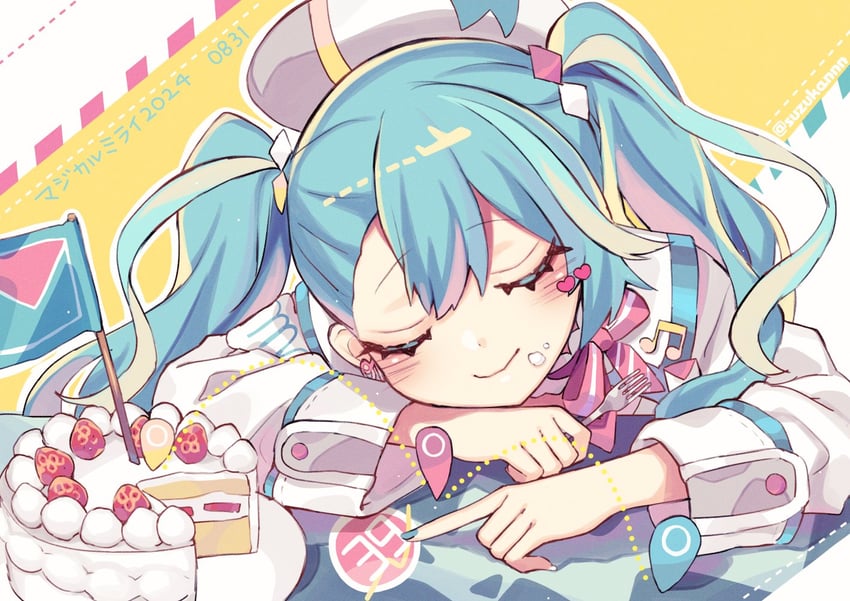 hatsune miku and magical mirai miku (vocaloid and 1 more) drawn by kyouda_suzuka