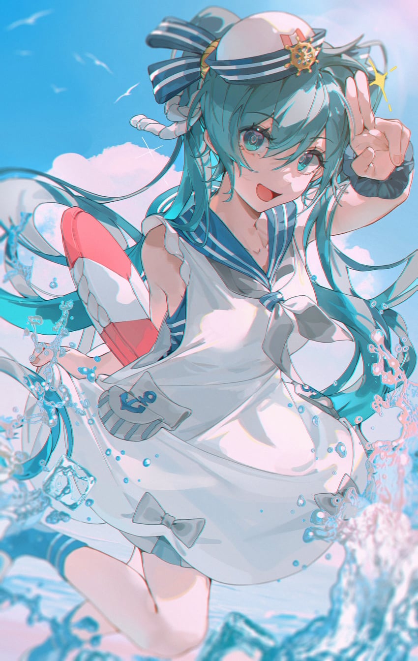 hatsune miku and natsufuku miku (vocaloid and 1 more) drawn by z3zz4