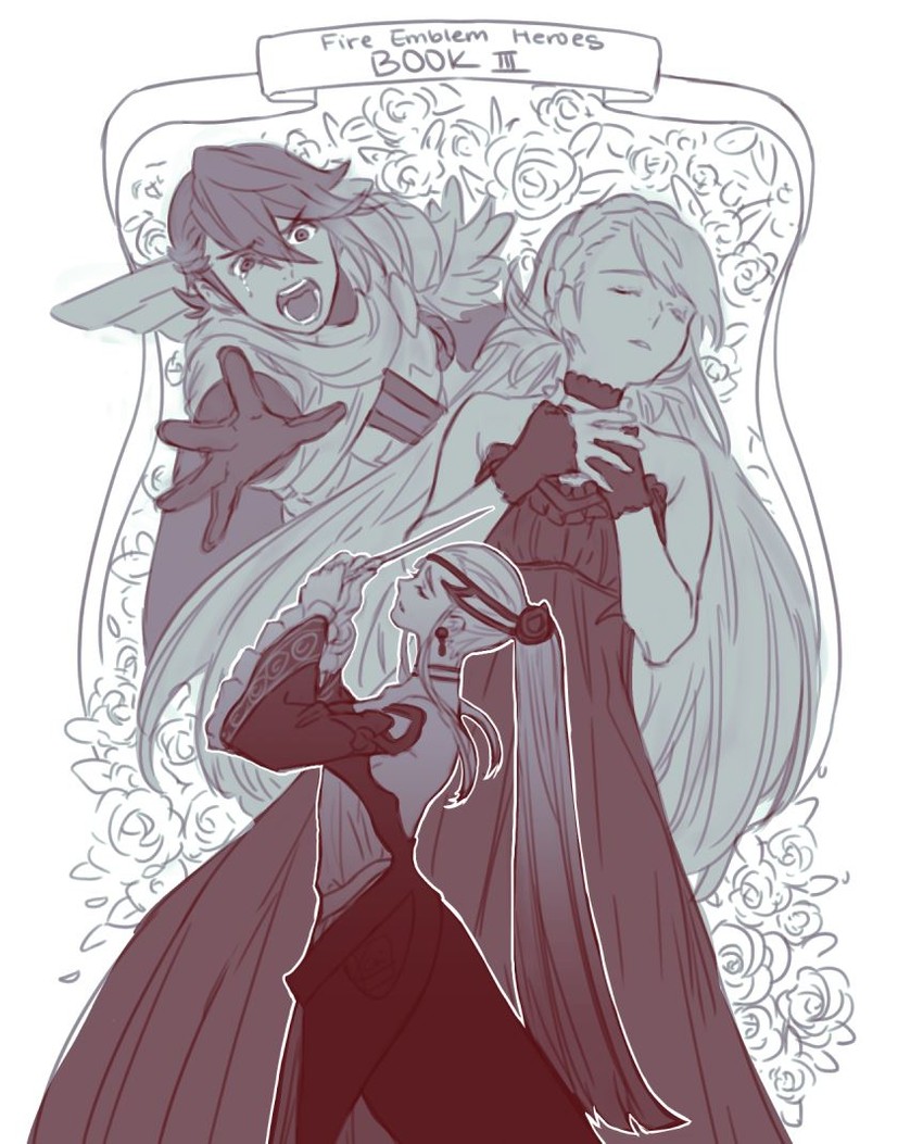 sharena, alfonse, and eir (fire emblem and 1 more) drawn by krazehkai