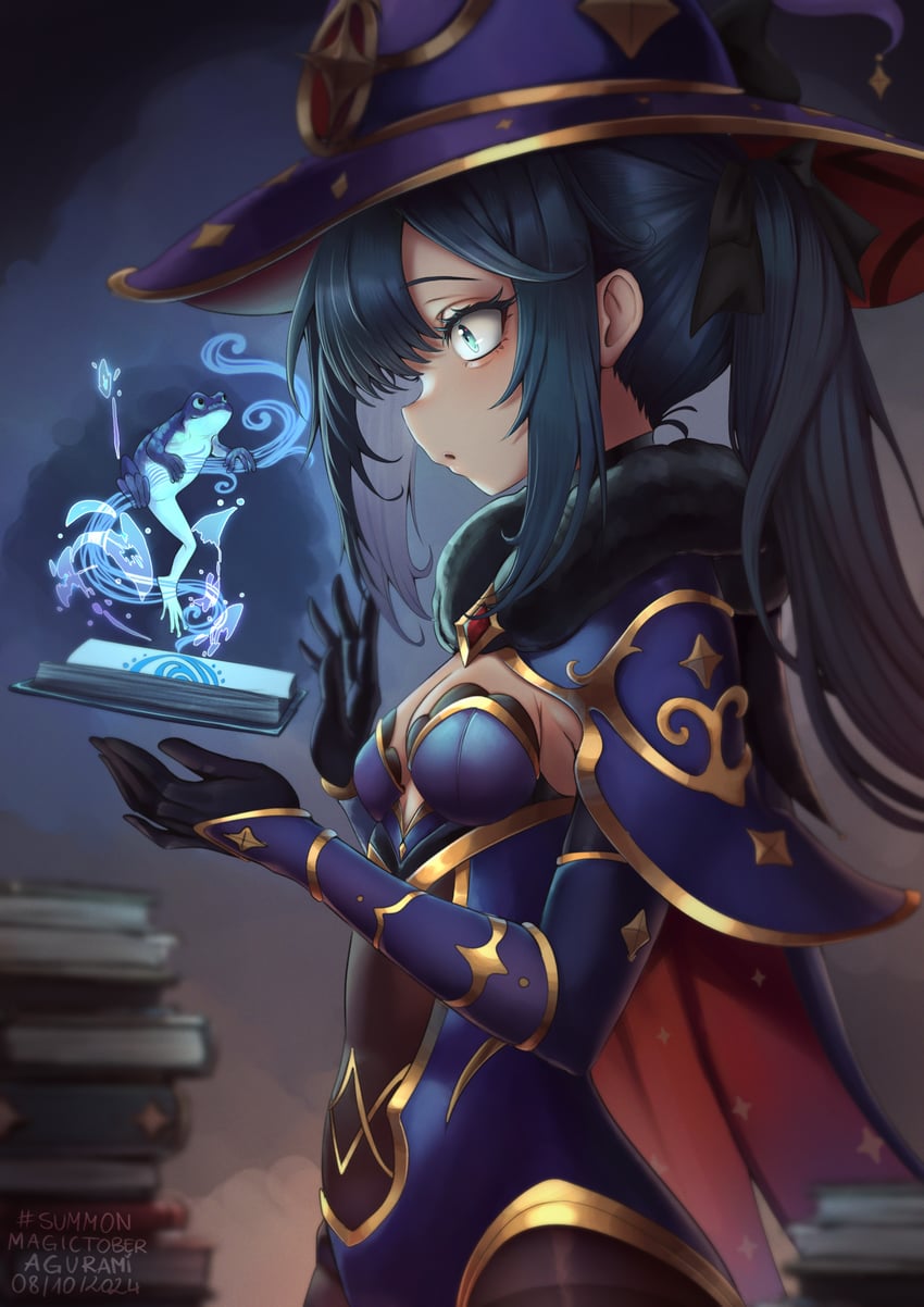 mona (genshin impact) drawn by agurami