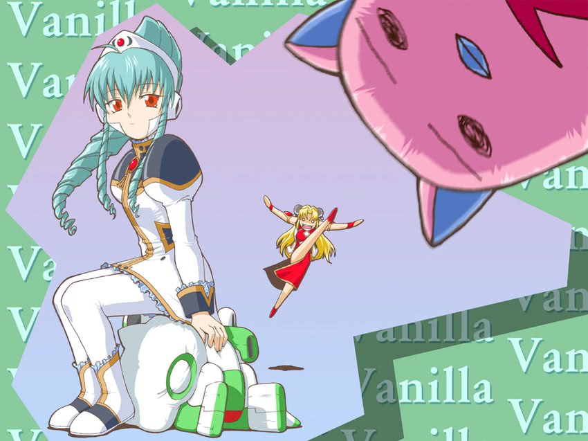 ranpha franboise, vanilla h, and normad (galaxy angel) drawn by haganemaru_kennosuke