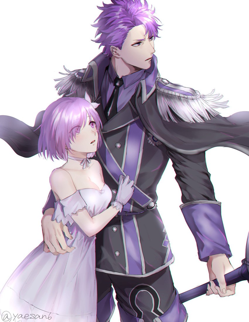 mash kyrielight and lancelot (fate and 1 more) drawn by yaesan6