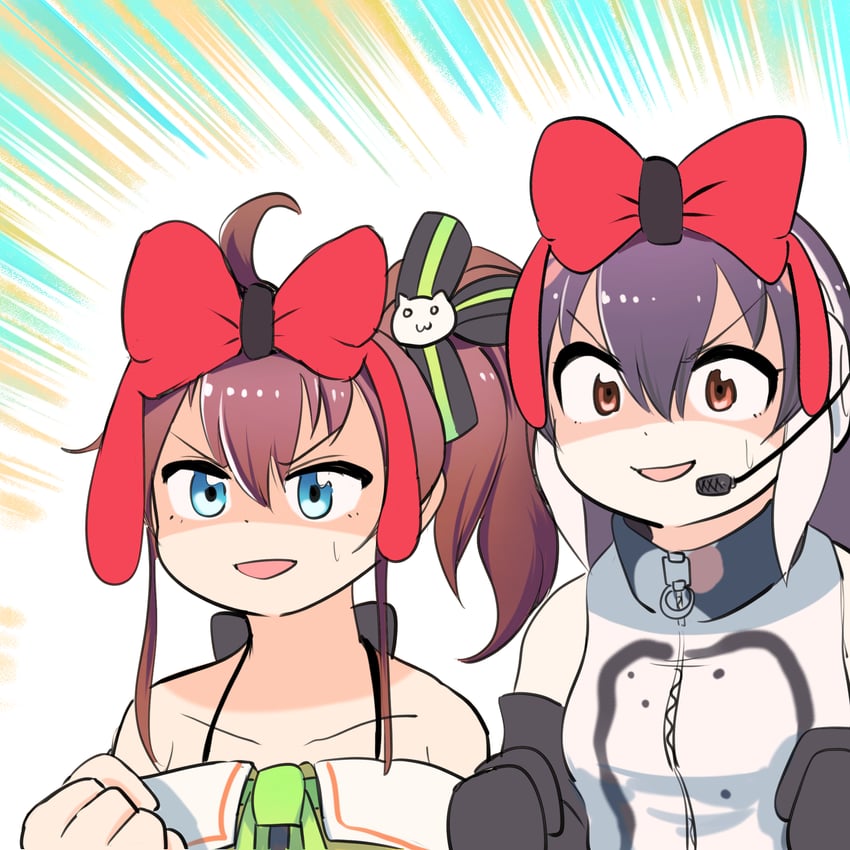 natsuiro matsuri and african penguin (hololive and 3 more) drawn by mcgunngu