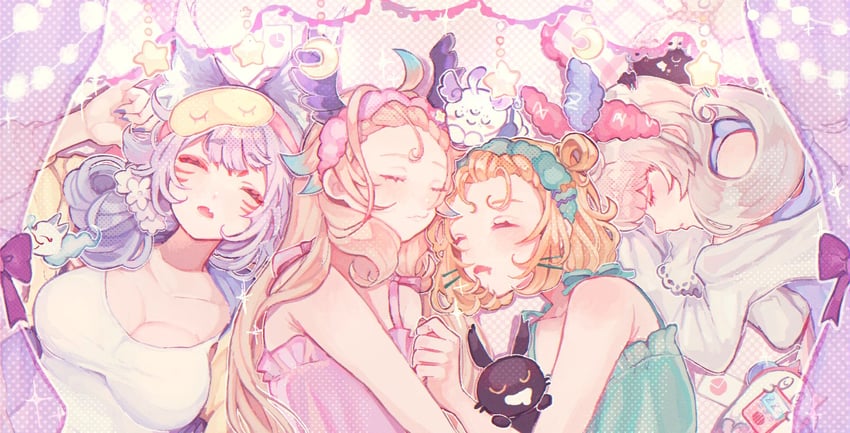 enna alouette, millie parfait, nina kosaka, reimu endou, lucie, and 2 more (nijisanji and 1 more) drawn by kakumeizenya029