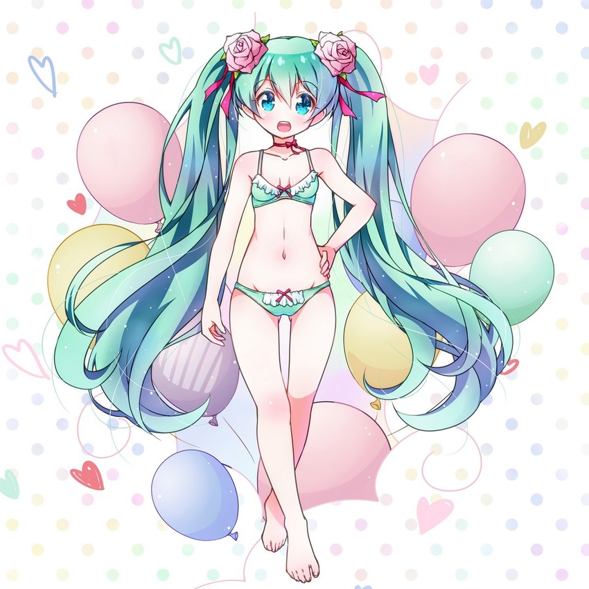 hatsune miku (vocaloid and 1 more) drawn by fuusen_neko